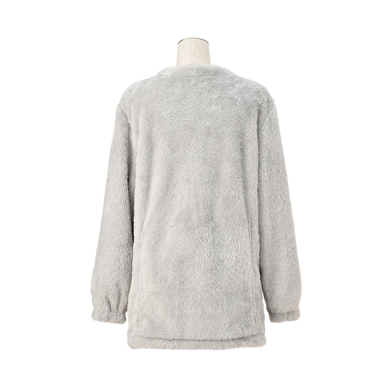 Warm Fleece Cardigan  Gray