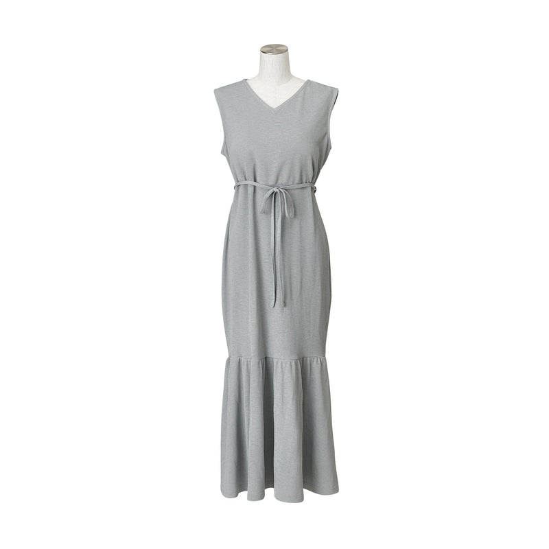 Ice Touch Rib Dress With Cup Gray