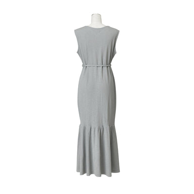 Ice Touch Rib Dress With Cup Gray