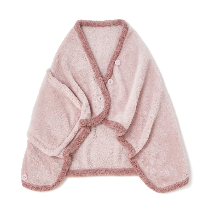 Warm Fleece 4Way Poncho Pink