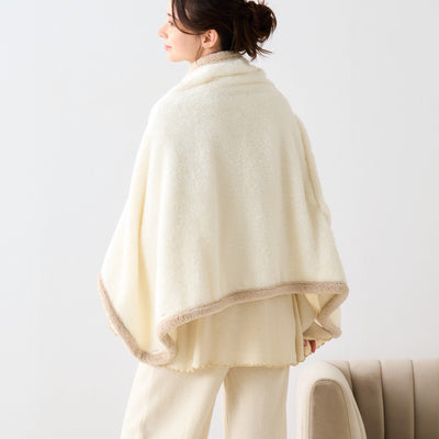 Warm Fleece 4Way Poncho White