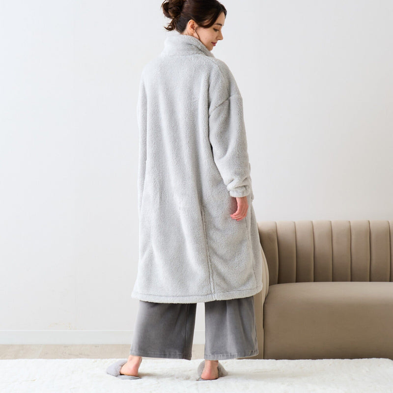 Warm Fleece Blanket Robe Grey