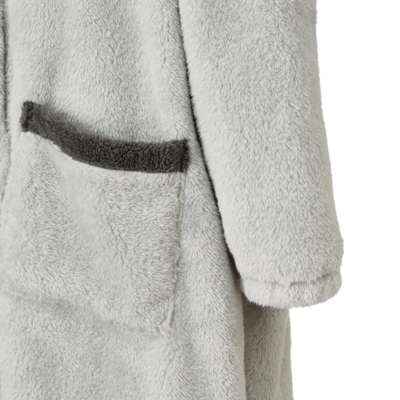 Warm Fleece Blanket Robe Grey