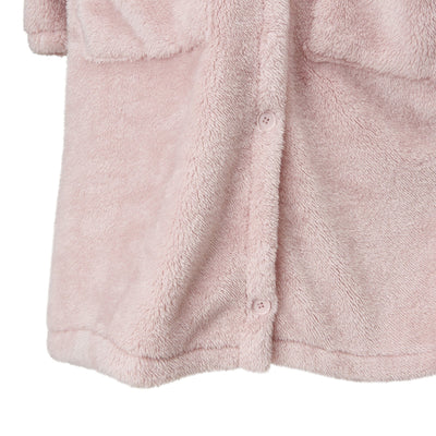 Warm Fleece Blanket Robe Pink