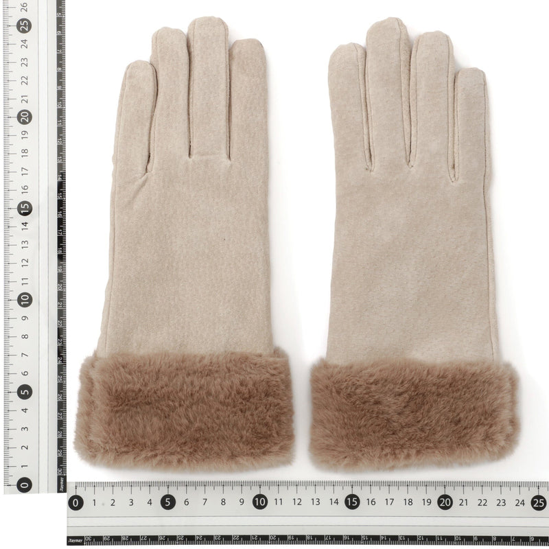 Suede Gloves Beige