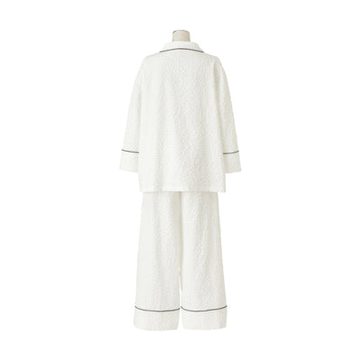 Logo Check Jacquard Pajamas With Embroidery White
