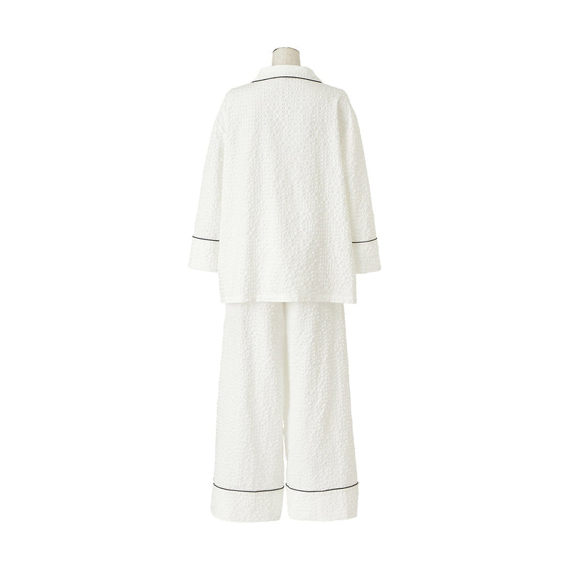 Logo Check Jacquard Pajamas With Embroidery White