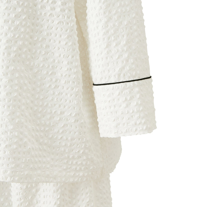 Logo Check Jacquard Pajamas With Embroidery White