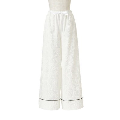 Logo Check Jacquard Pajamas With Embroidery White