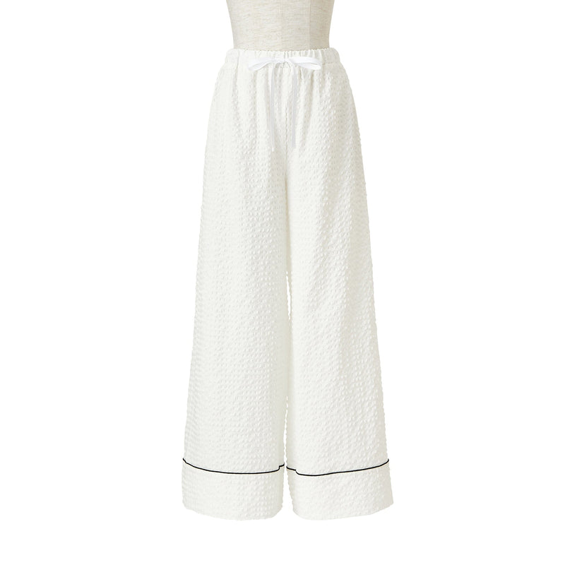 Logo Check Jacquard Pajamas With Embroidery White