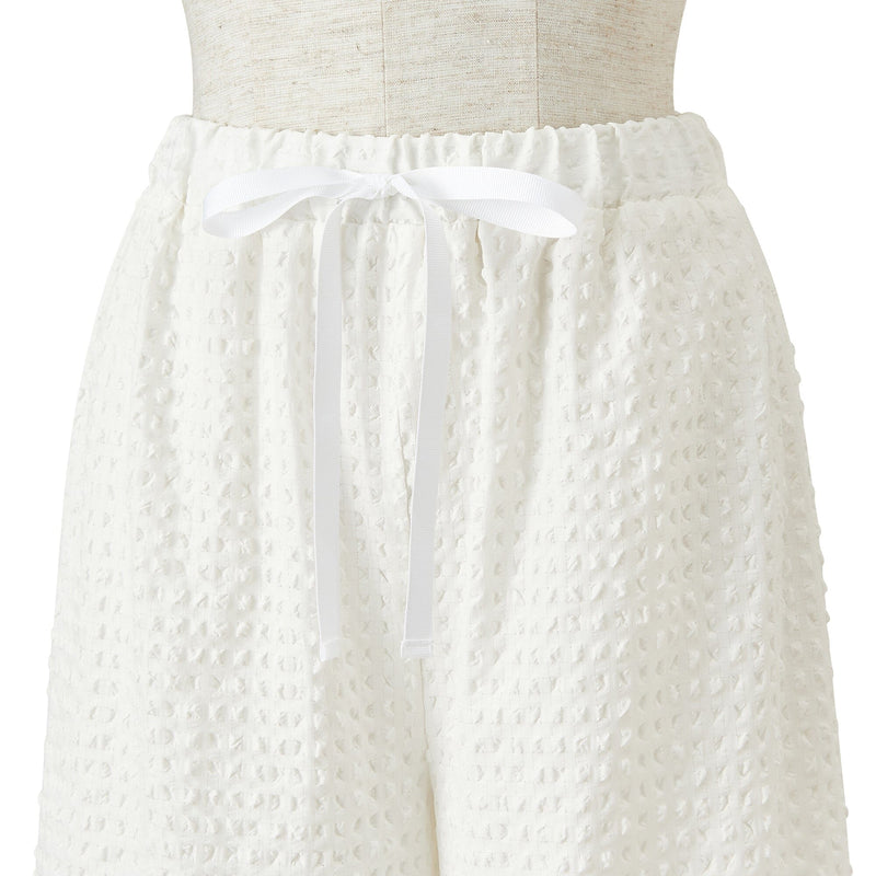 Logo Check Jacquard Pajamas With Embroidery White