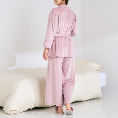 Hyaluronic Stretch Velour Pajama Pink