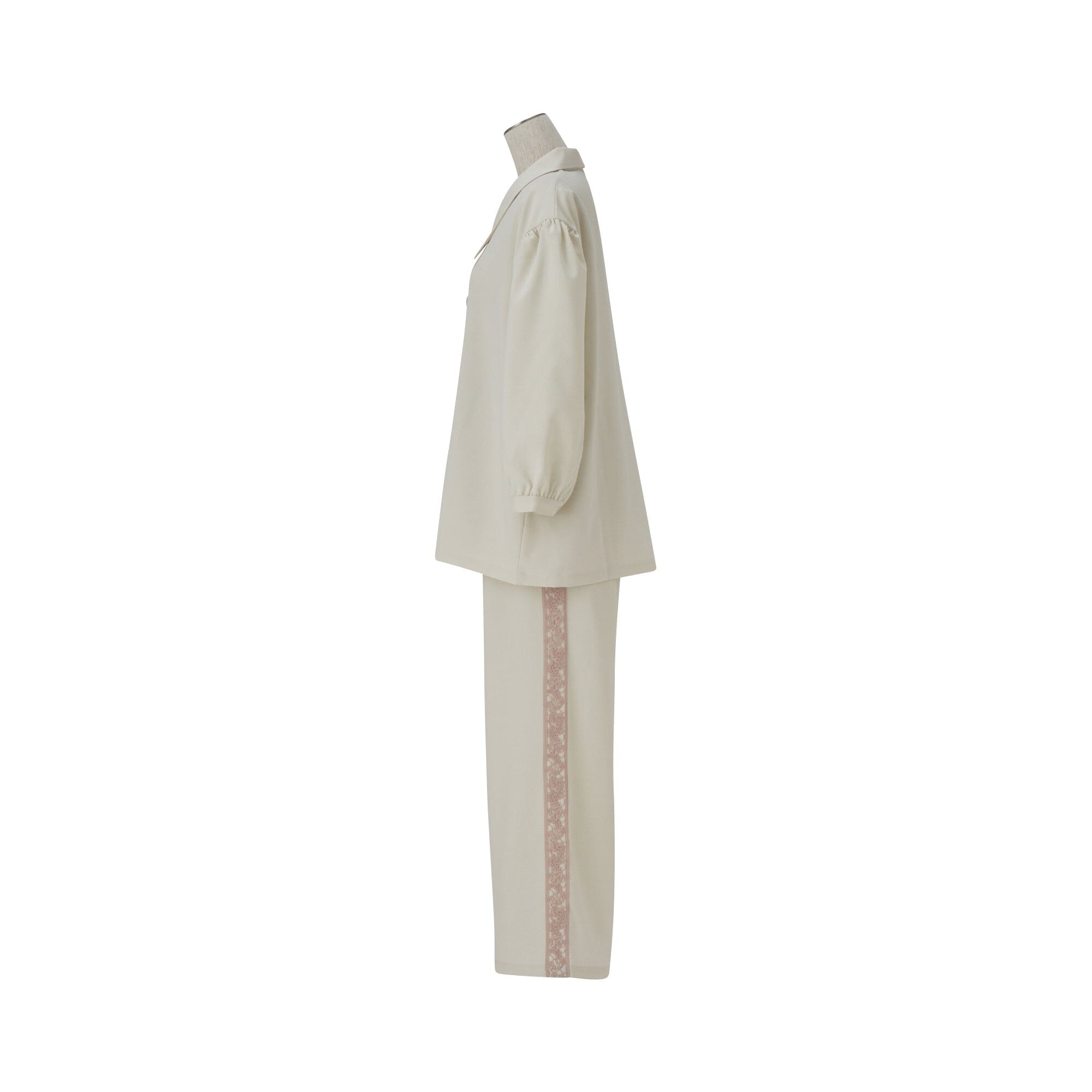Temperature Control Lace Line Pajama Ivory
