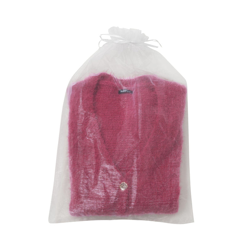 Feather Yarn Cardigan Dark Pink