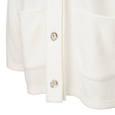 Cut Pile Cardigan Ivory