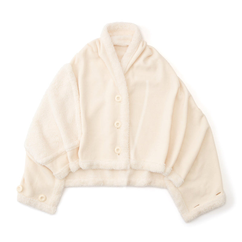 Reversible Warm Fleece 4-Way Poncho Small Ivory