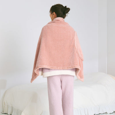 Reversible Warm Fleece 4-Way Poncho Small Pink
