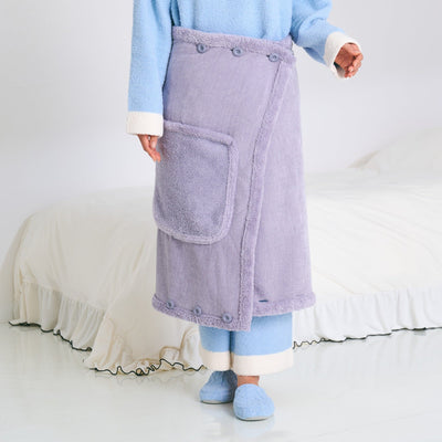 Reversible Warm Fleece 4-Way Poncho Small Light Blue