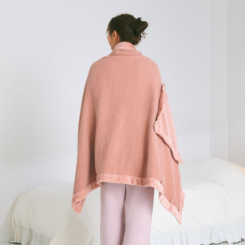 Reversible Warm Fleece 4-Way Poncho Large Pink