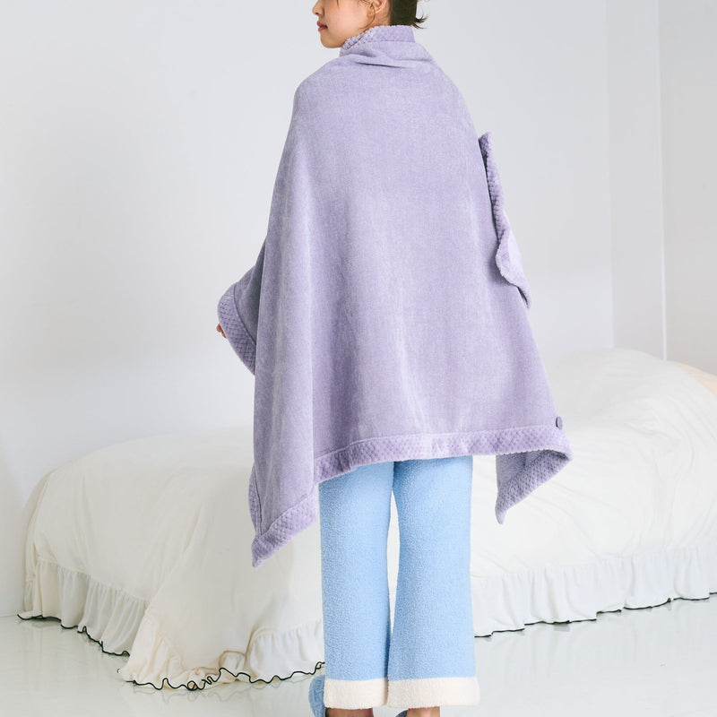 Reversible Warm Fleece 4-Way Poncho Large Gray