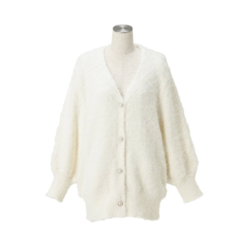 Feather Yarn Cardigan White