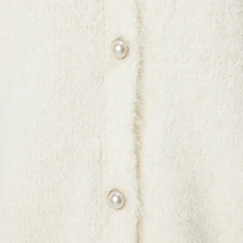 Feather Yarn Cardigan White