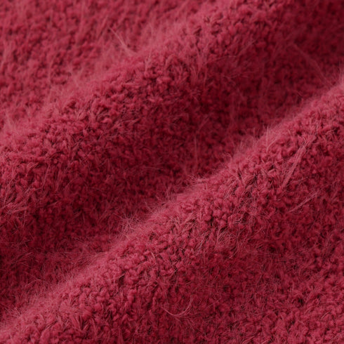 Feather Yarn Cardigan Dark Pink