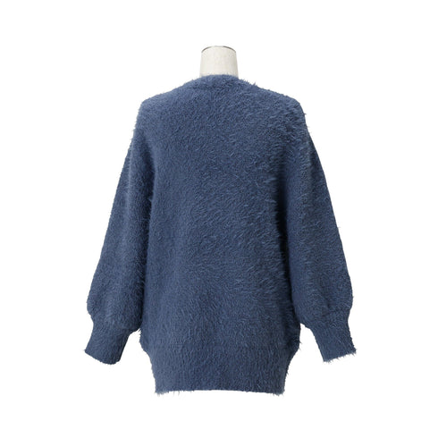 Feather Yarn Cardigan Dark Gray