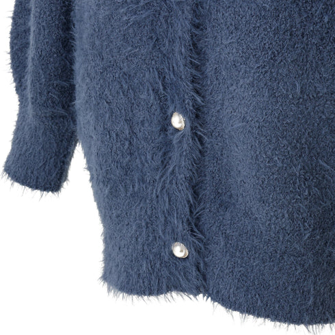 Feather Yarn Cardigan Dark Gray