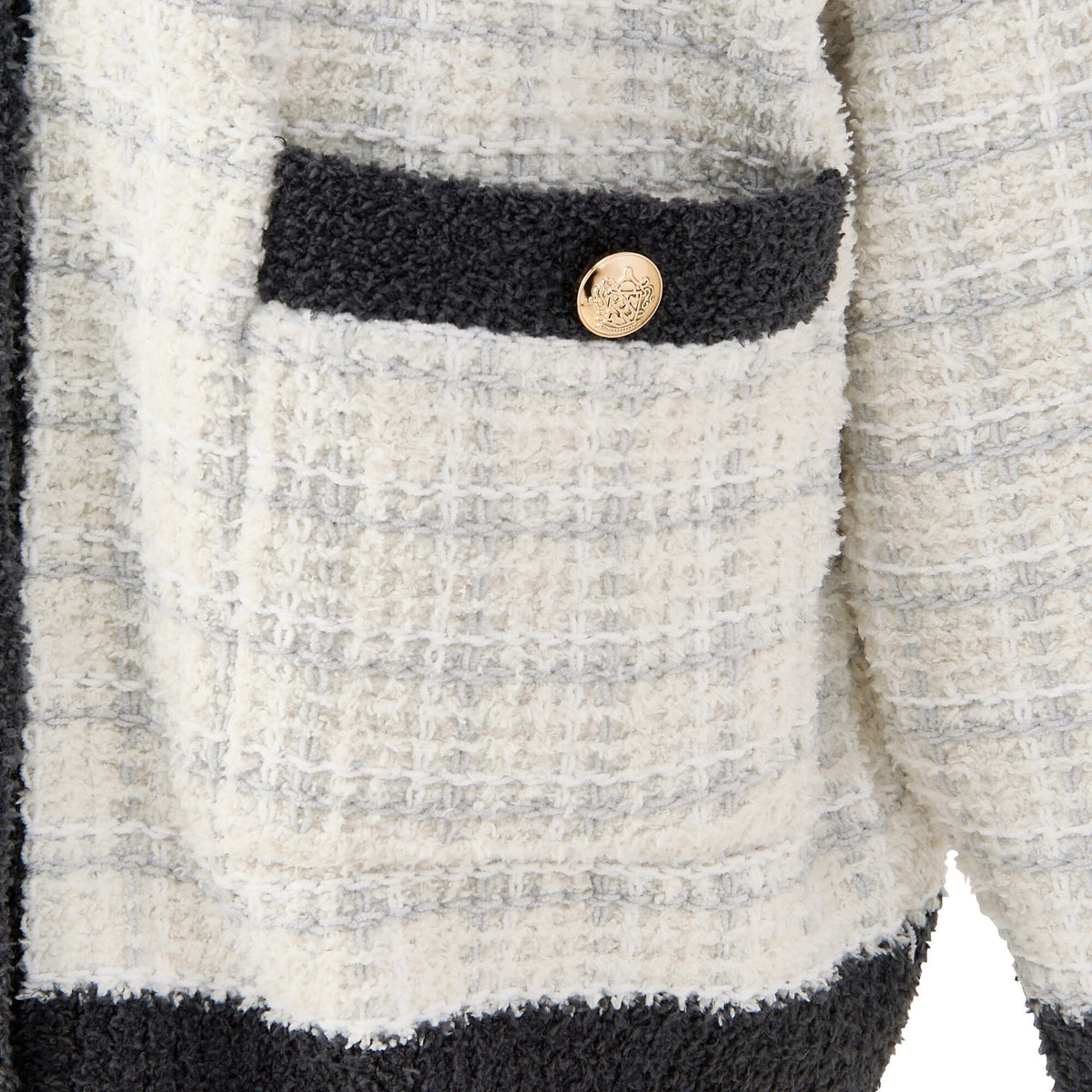 Tweed Pattern Cardigan Ivory