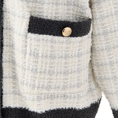 Tweed Pattern Cardigan Ivory