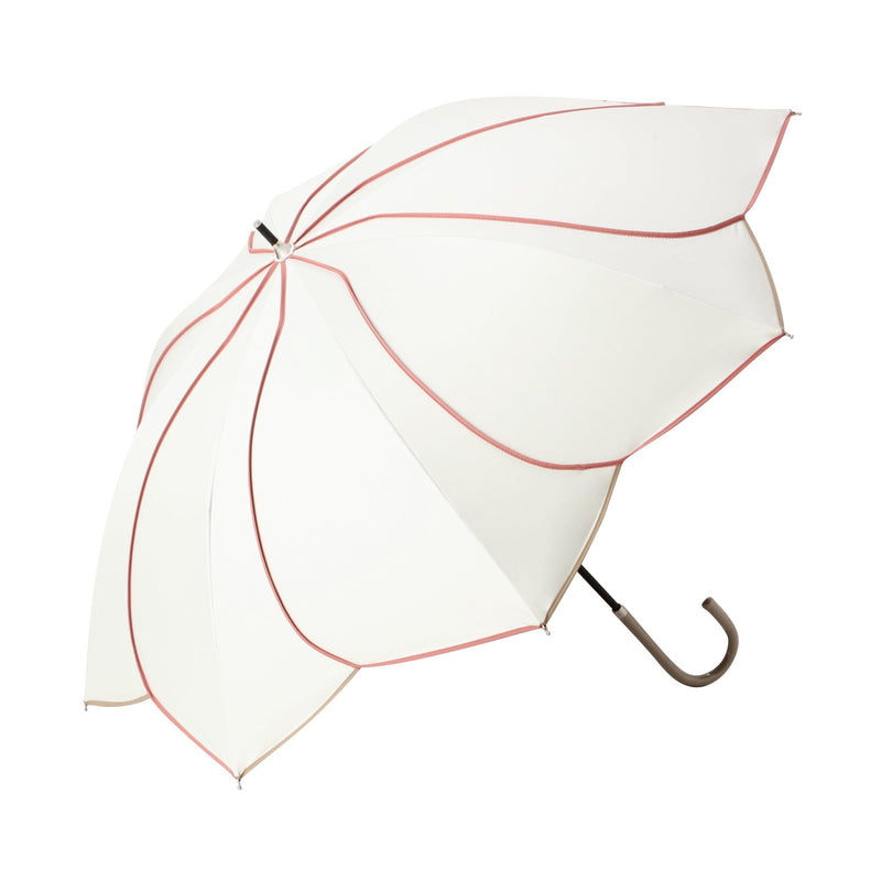 Bicolor Piping Long Umbrella 50cm White
