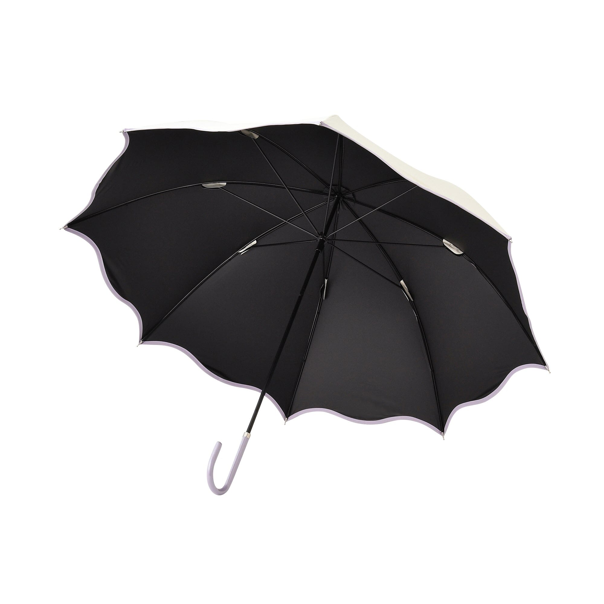 Wave Parasol Long Umbrella 58cm White (For Both Sunny And Rainy Days)