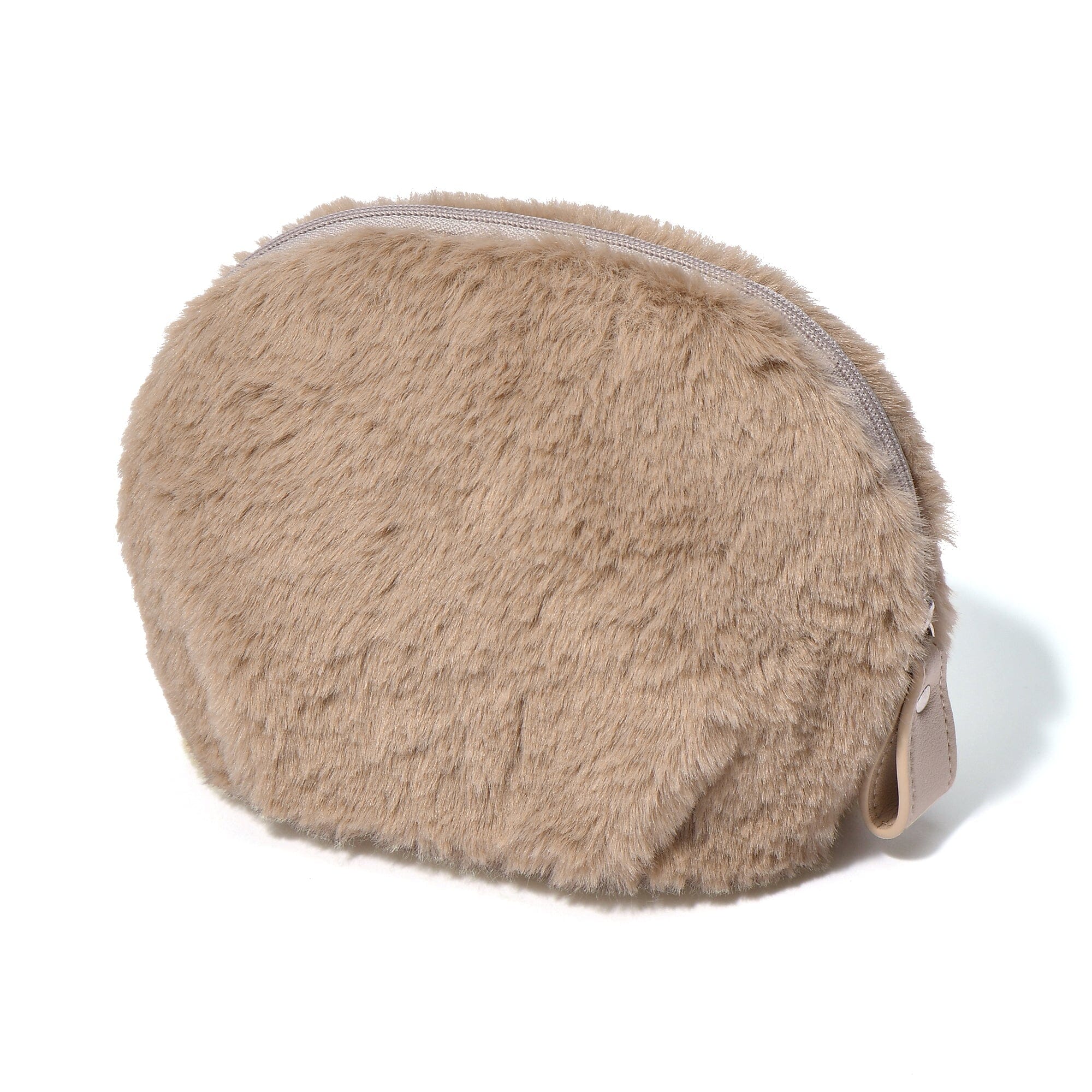 Fur Round Pouch  Beige