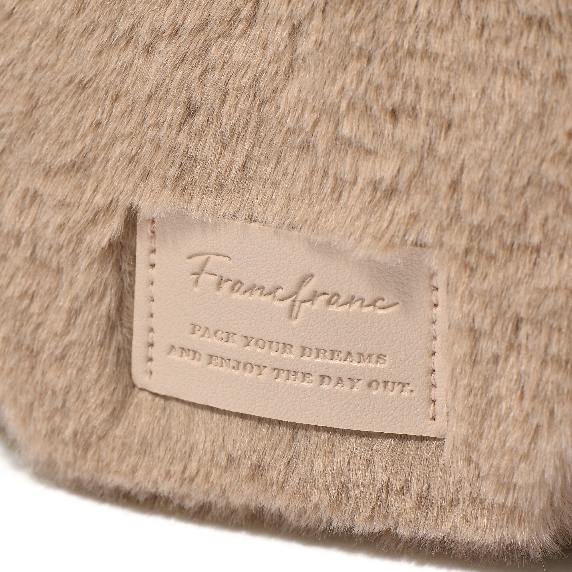 Fur Round Pouch  Beige