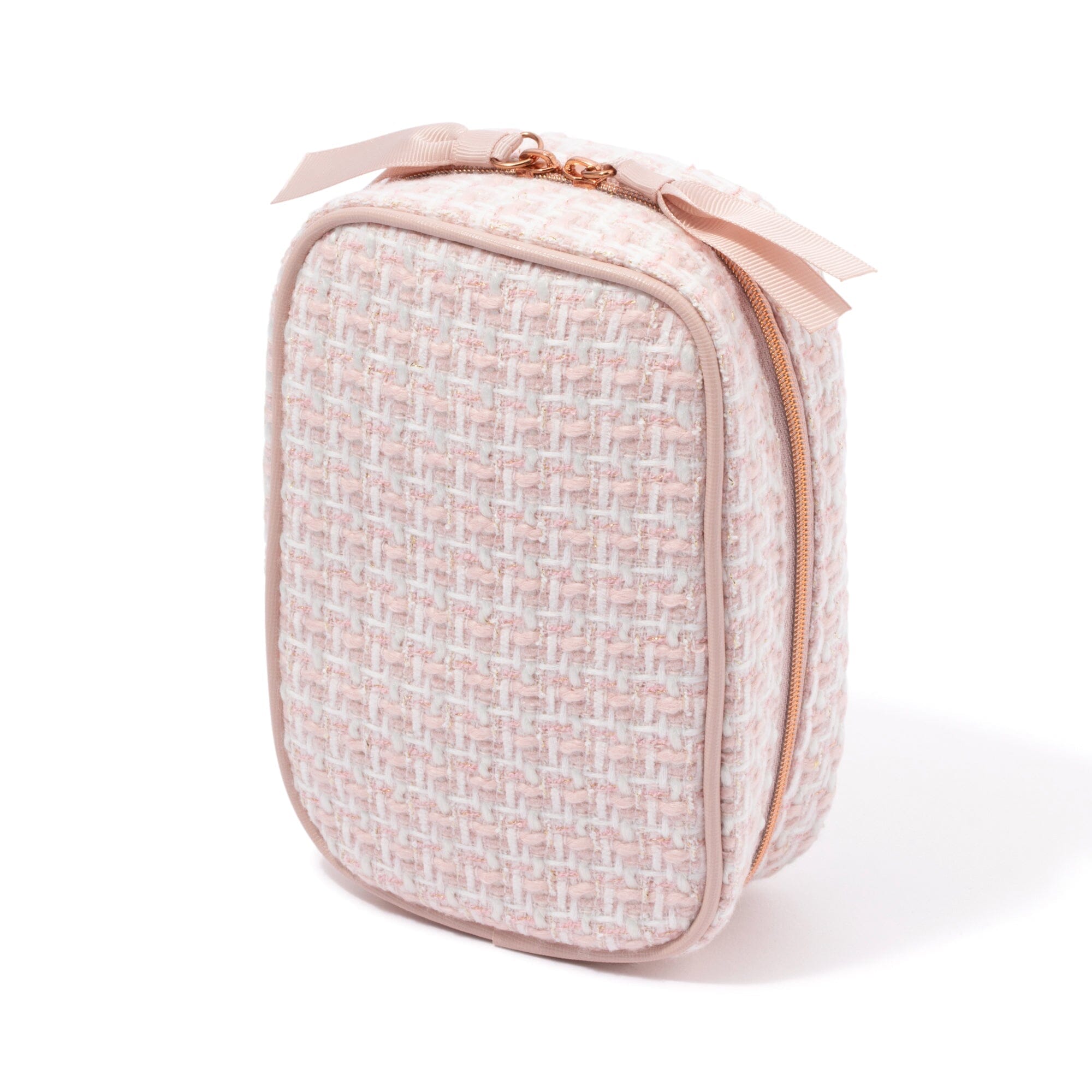 Tweed Stand Pouch  Pink