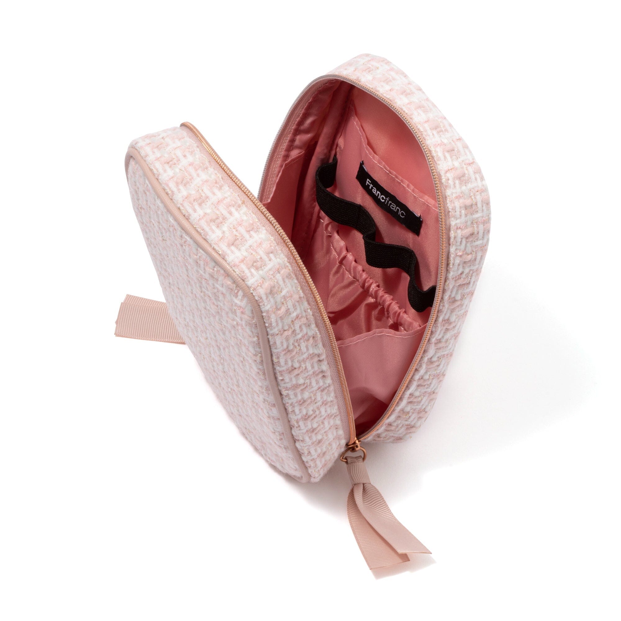 Tweed Stand Pouch  Pink