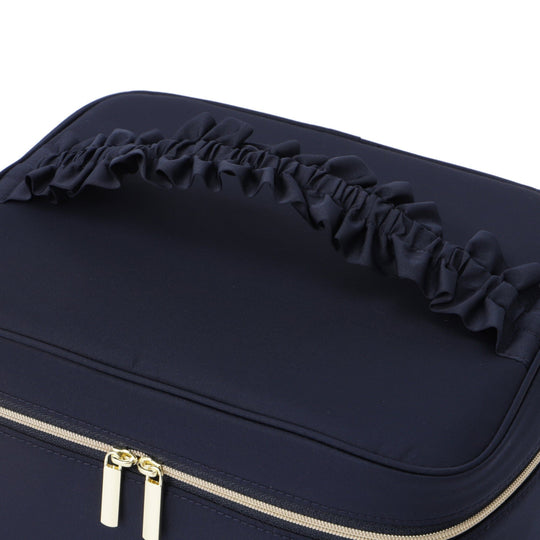 Frill Vanity Pouch L Navy