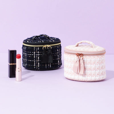 Tweed Vanity Pouch Mini Pink