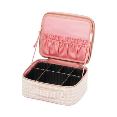 Tweed Vanity Makeup Bag Pink