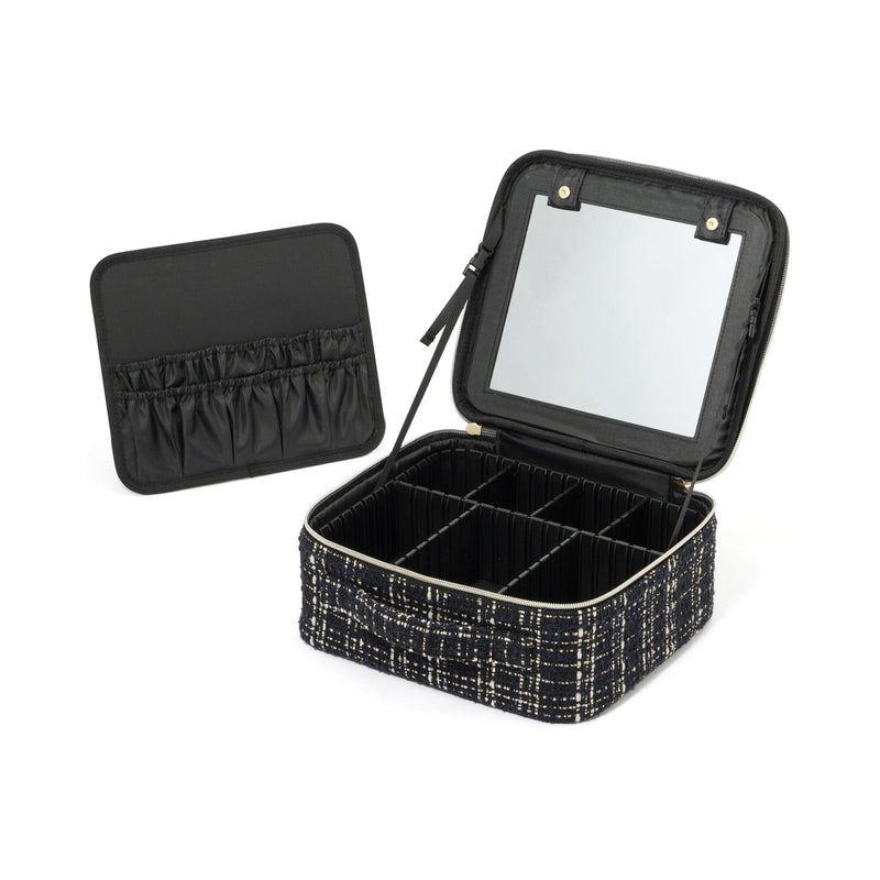 Tweed Vanity Makeup Bag Black