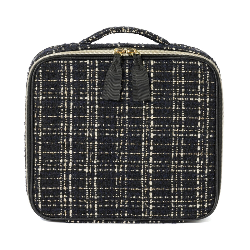 Tweed Vanity Makeup Bag Black