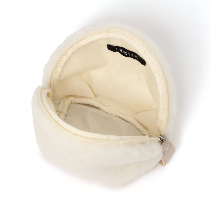 Fur Round Pouch Ivory