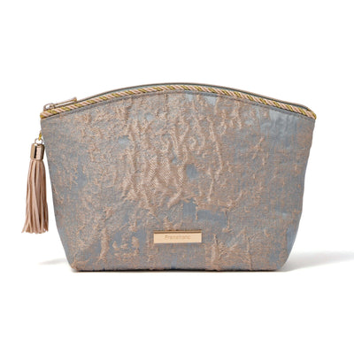 Gold Material Pouch Large Blue