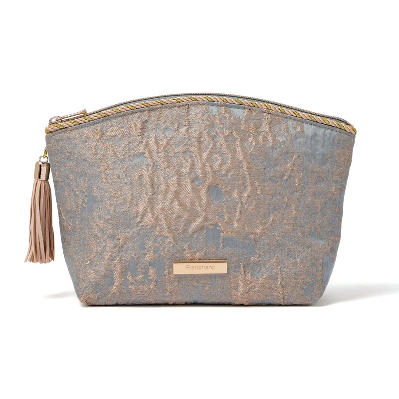Gold Material Pouch Large Blue
