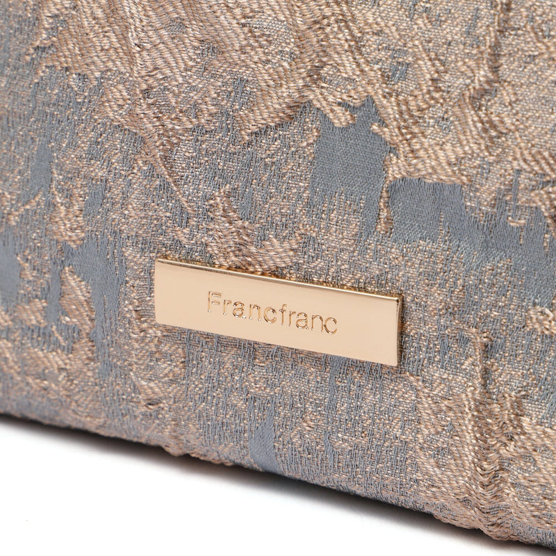 Gold Material Pouch Large Blue