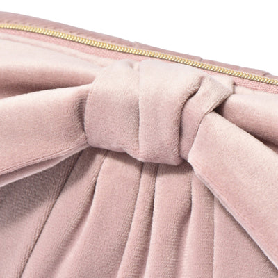 Velour Ribbon Wire Pouch Pink