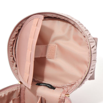 Velour Ribbon Vanity Pouch Small Pink