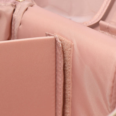 Velour Ribbon Vanity Pouch Large Pink