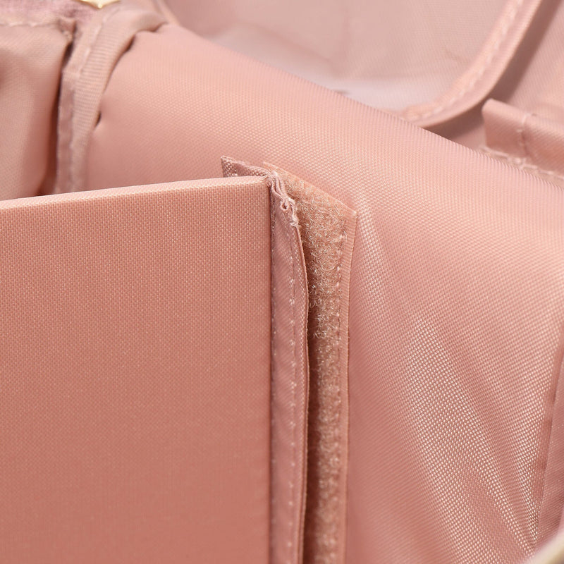 Velour Ribbon Vanity Pouch Large Pink